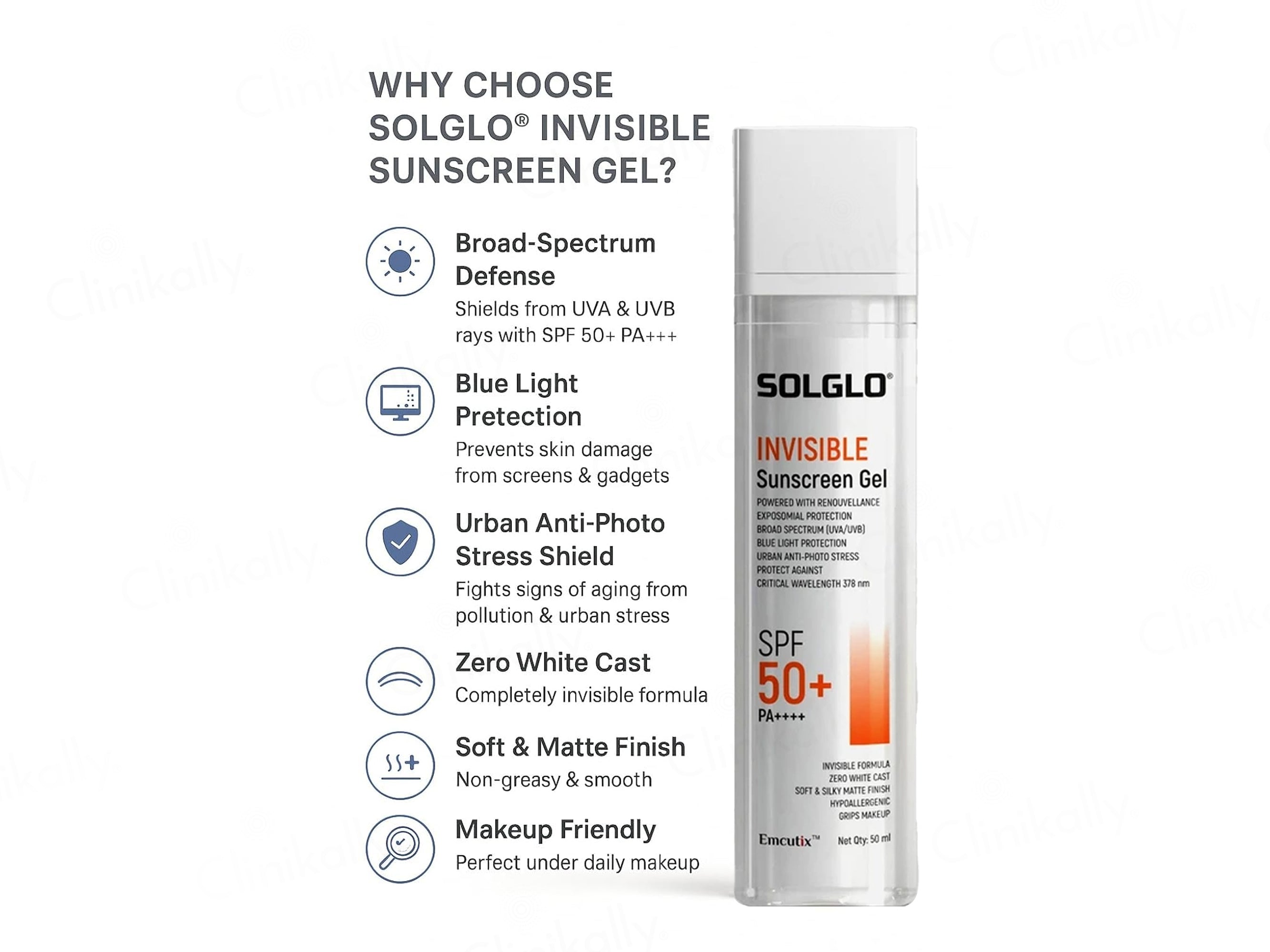 Solglo Invisible Sunscreen Gel SPF 50+ PA++++