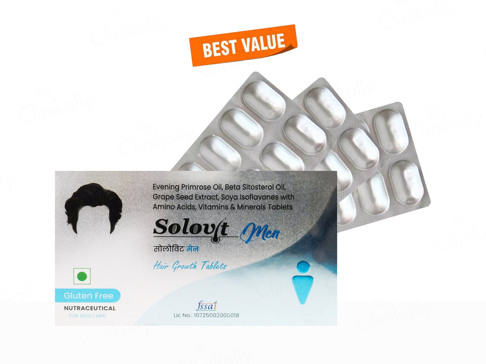 Solovit Men Hair Growth Nutraceutical Tablet For Adult Men