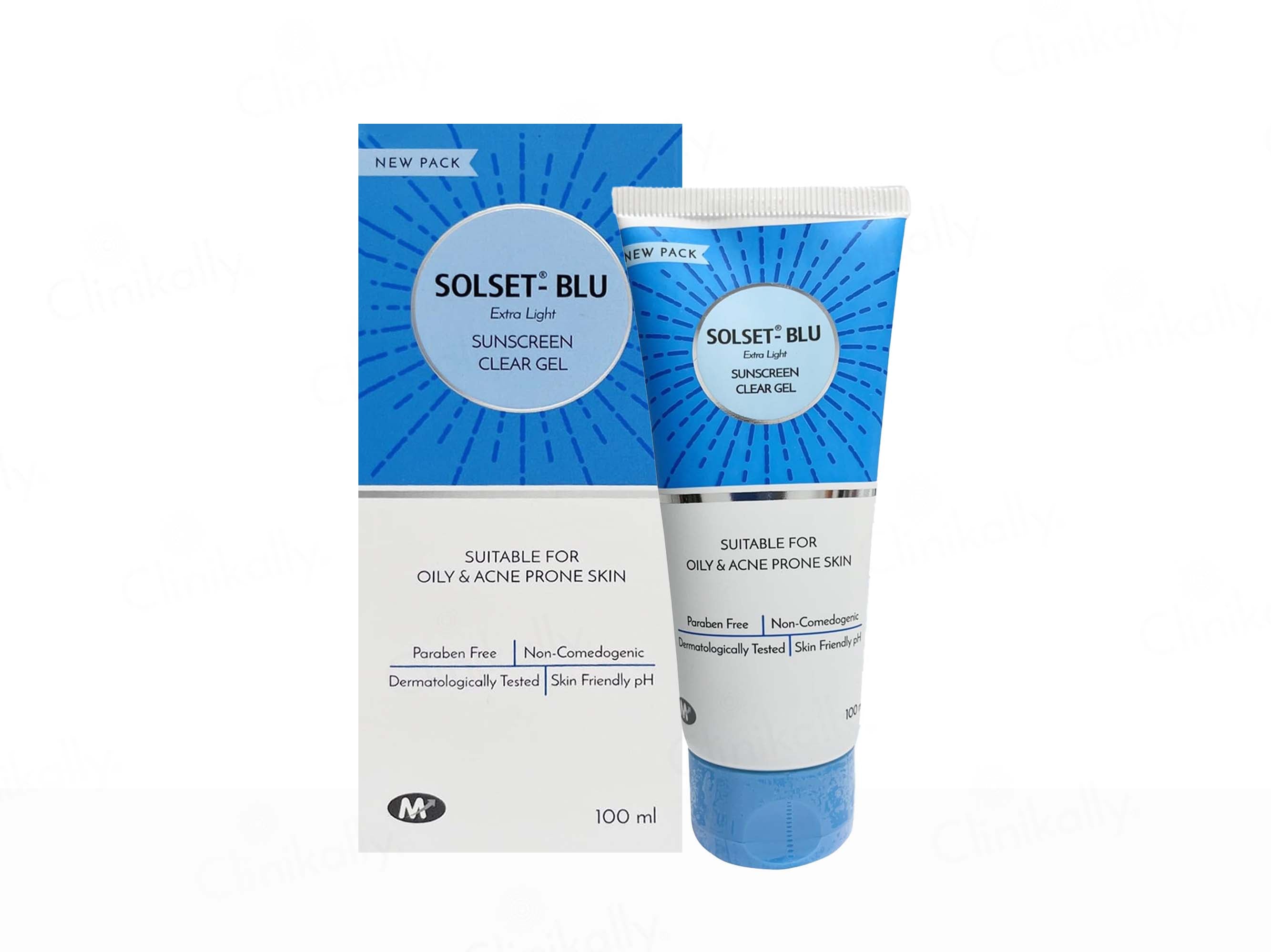 Buy Solset-Blue Extra Light Sunscreen Clear Gel Online | Clinikally