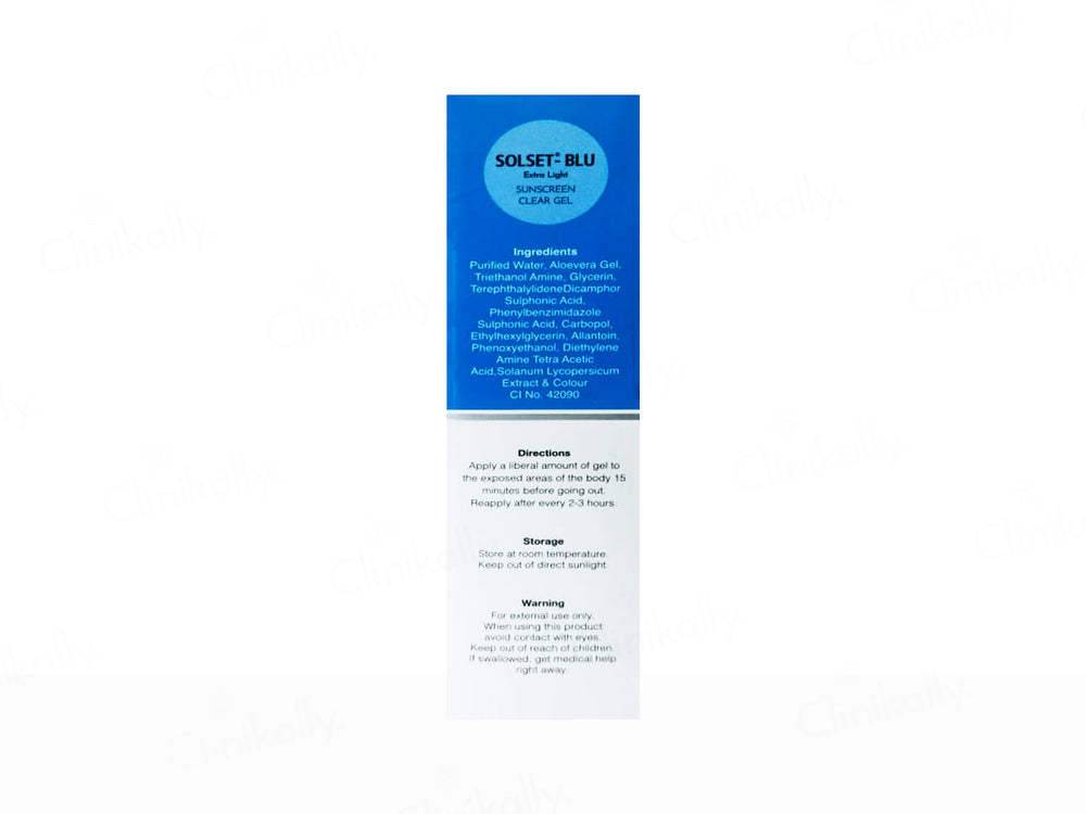 Solset-Blue Extra Light Sunscreen Clear Gel