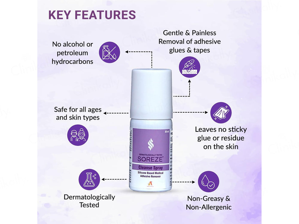 Soreze Cleanse Medical Adhesive Remover Spray