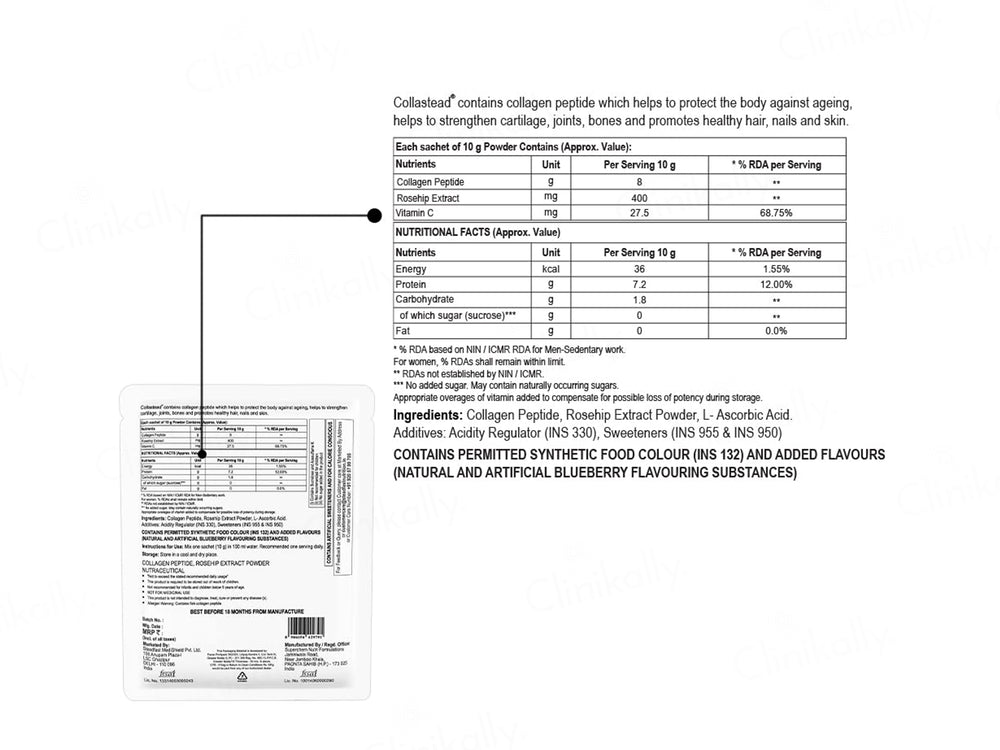 Steadfast Nutrition Collastead Hydrolysed Marine Collagen Peptides Sachet
