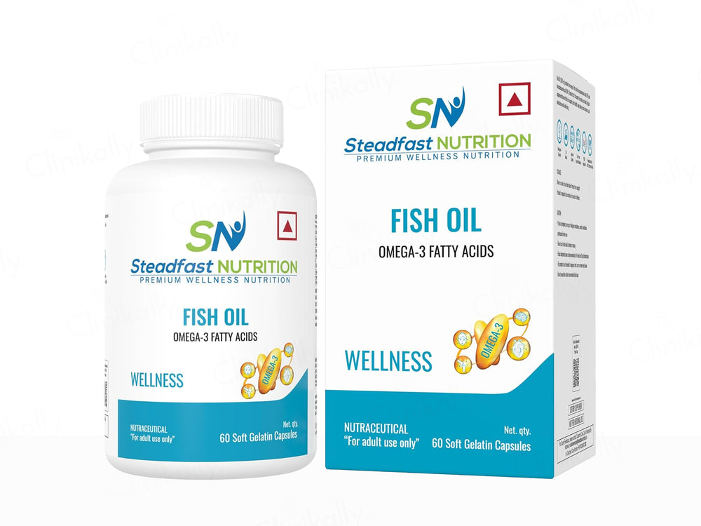 Steadfast Nutrition Fish Oil Wellness Omega 3 Fatty Acids Softgel Capsule