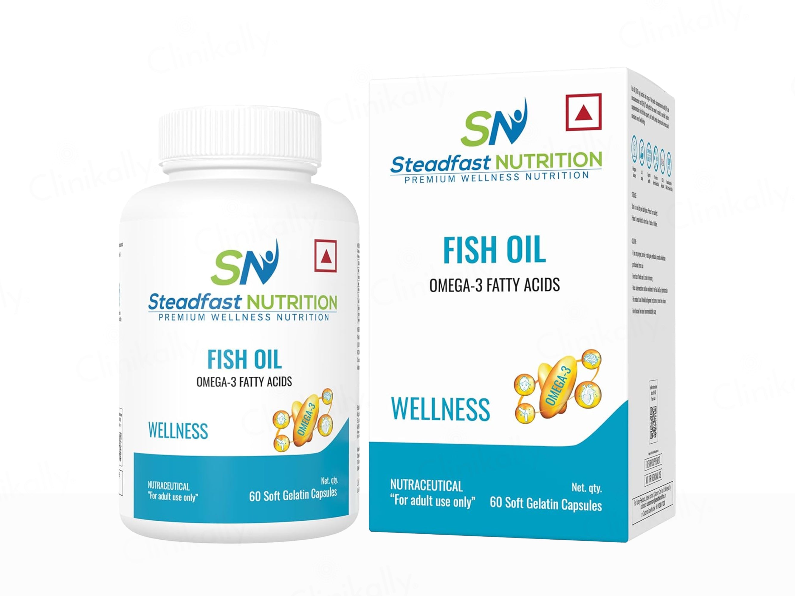 Steadfast Nutrition Fish Oil Wellness Omega 3 Fatty Acids Softgel Capsule