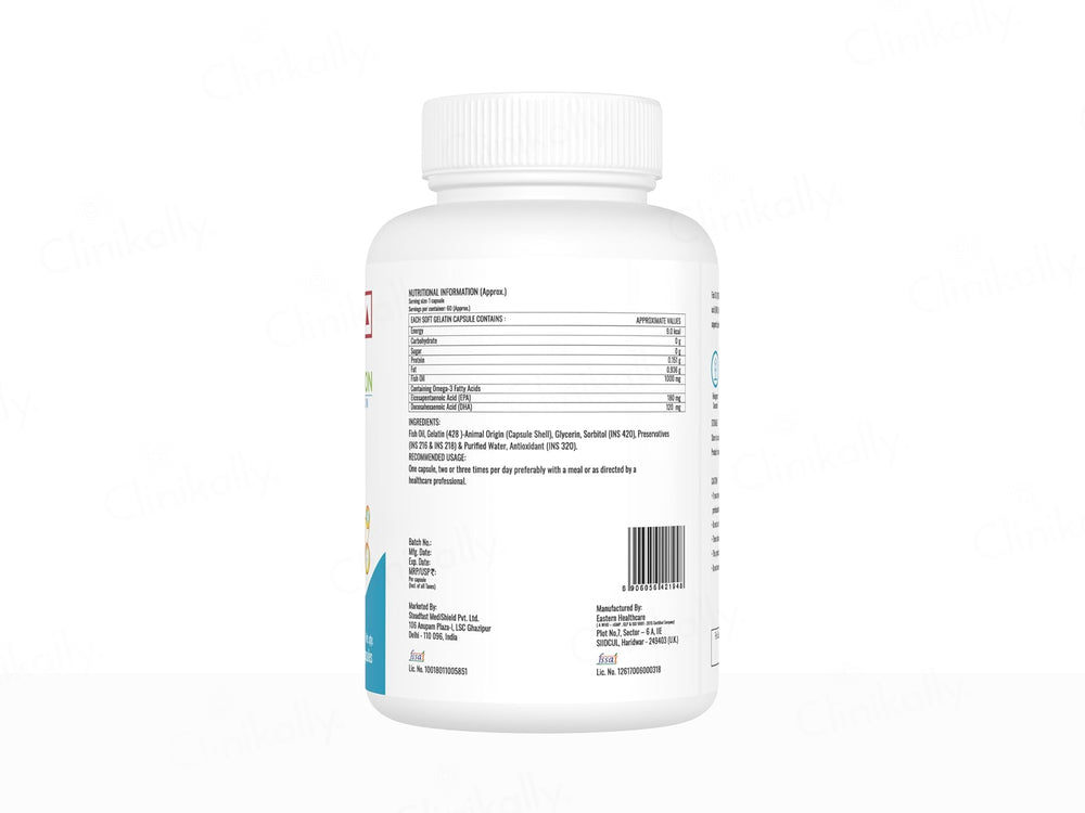 Steadfast Nutrition Fish Oil Wellness Omega 3 Fatty Acids Softgel Capsule