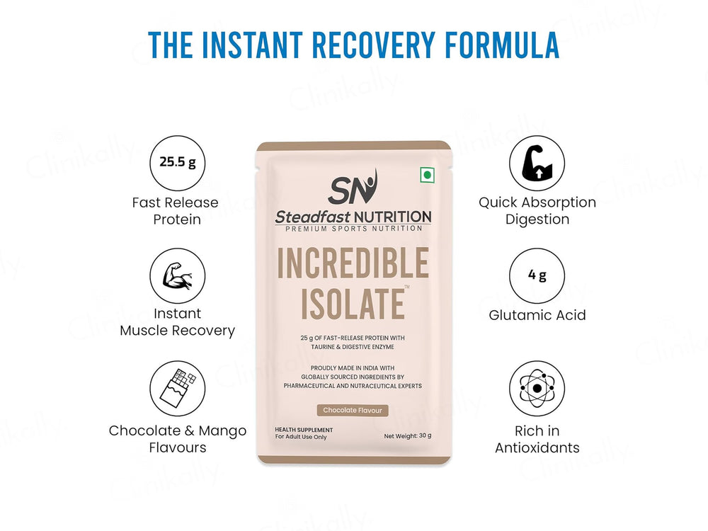 Steadfast Nutrition Incredible Isolate Recovery Whey Protein Isolate Sachet