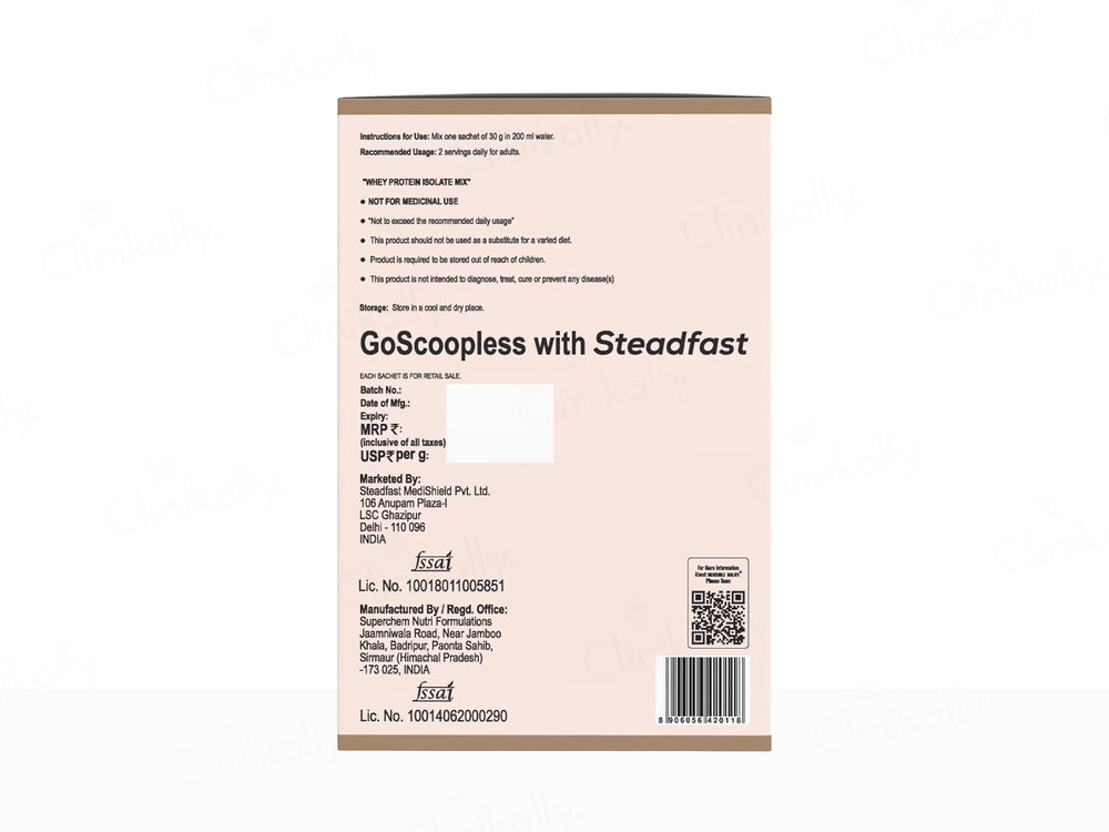 Steadfast Nutrition Incredible Isolate Recovery Whey Protein Isolate Sachet