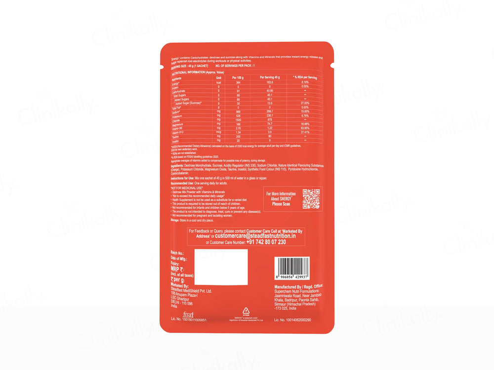 Steadfast Nutrition Snergy Instant Energy Sachet