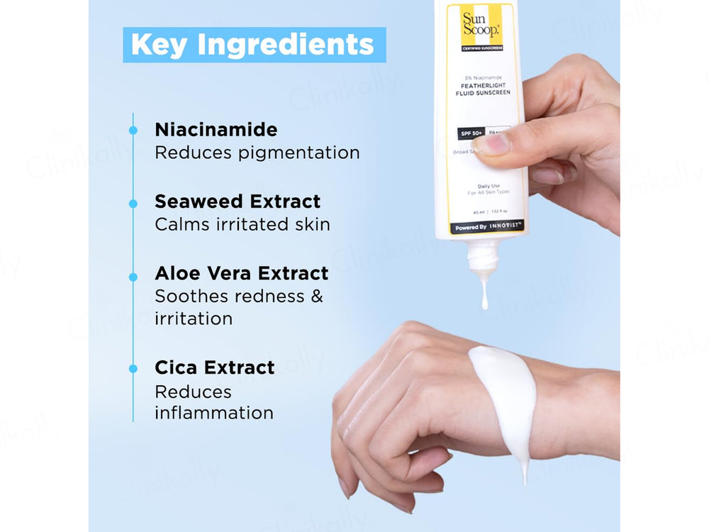 Sun Scoop 3% Niacinamide Featherlight Fluid Sunscreen SPF 50+ PA++++