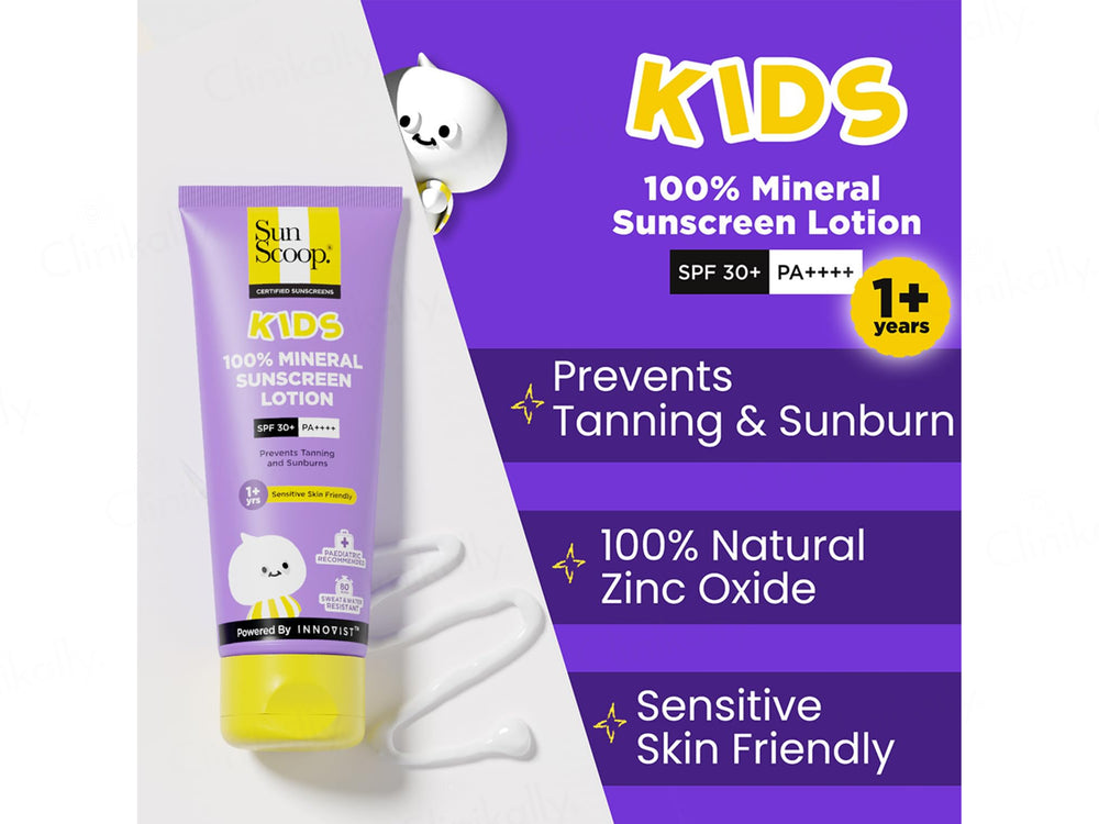 Sun Scoop Kids 100% Mineral Sunscreen Lotion SPF 30+ PA++++