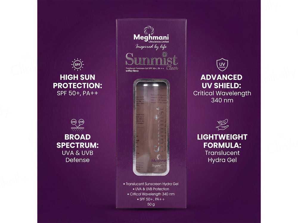 Sunmist Clear Translucent Sunscreen Gel SPF 50+ PA++