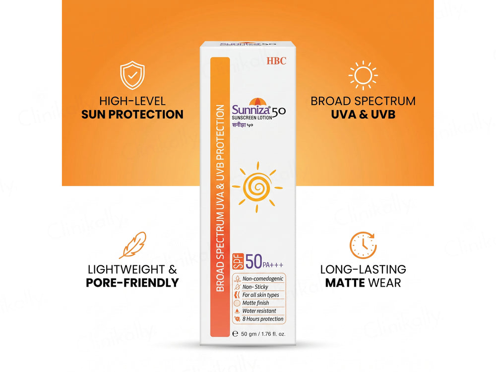 Sunniza 50 Sunscreen Lotion SPF 50 PA+++