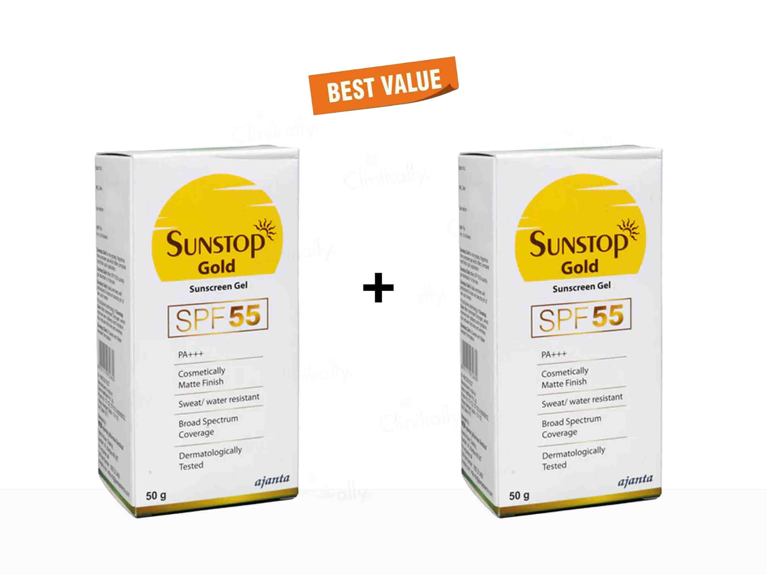 Sunstop Gold Sunscreen Gel SPF 55 PA+++ - Clinikally