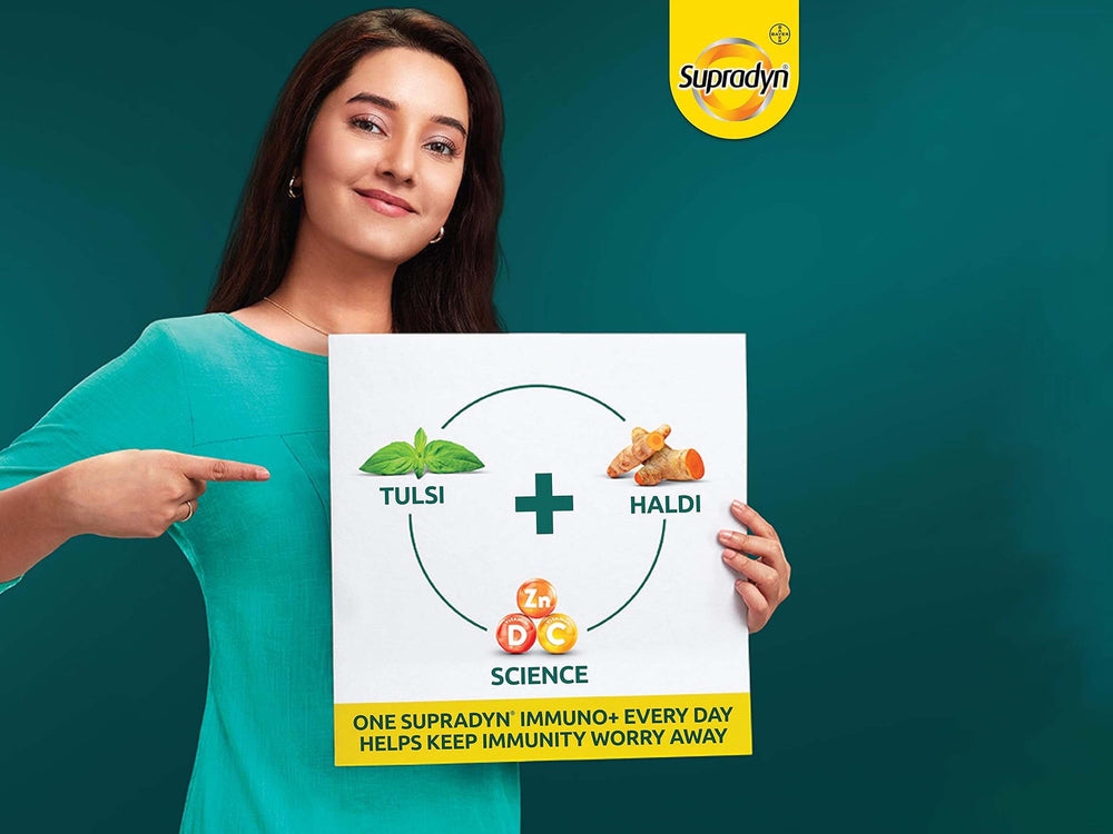 Supradyn Immuno+ Multivitamin Tablet With Turmeric & Tulsi