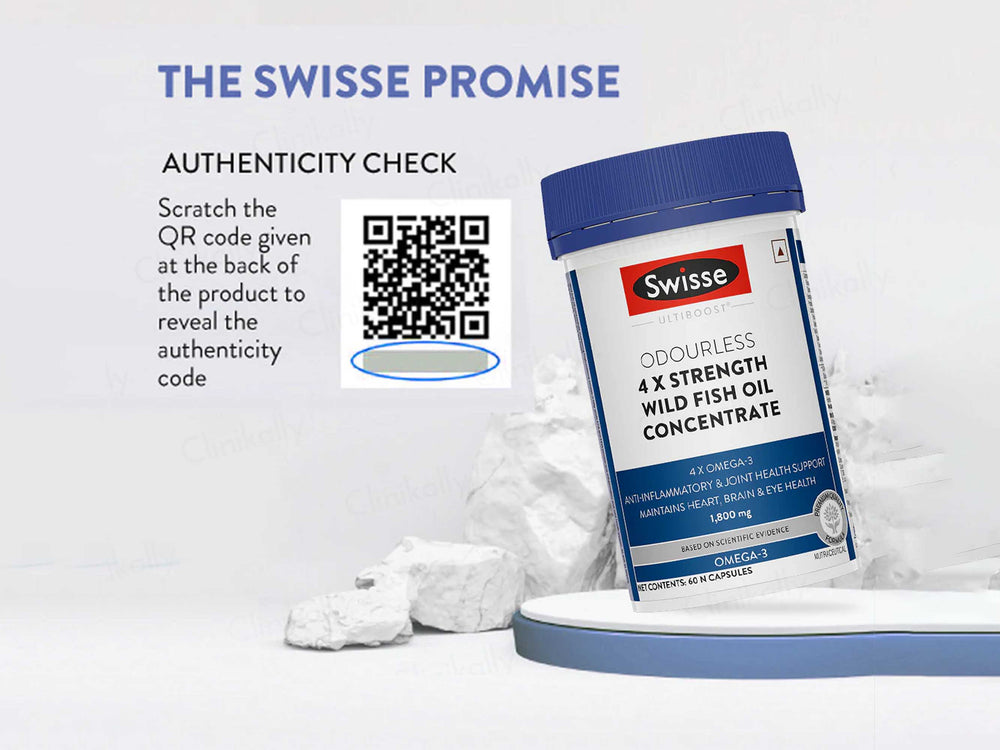 Swisse Ultiboost Odourless 4X Strength Omega-3 1800mg Wild Fish Oil Capsule
