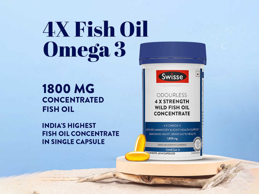 Swisse Ultiboost Odourless 4X Strength Omega-3 1800mg Wild Fish Oil Capsule
