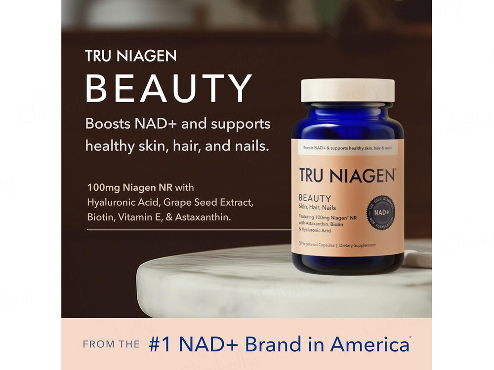 TRU Niagen Beauty Dietary Supplement Veg Capsule For Skin, Hair, Nails
