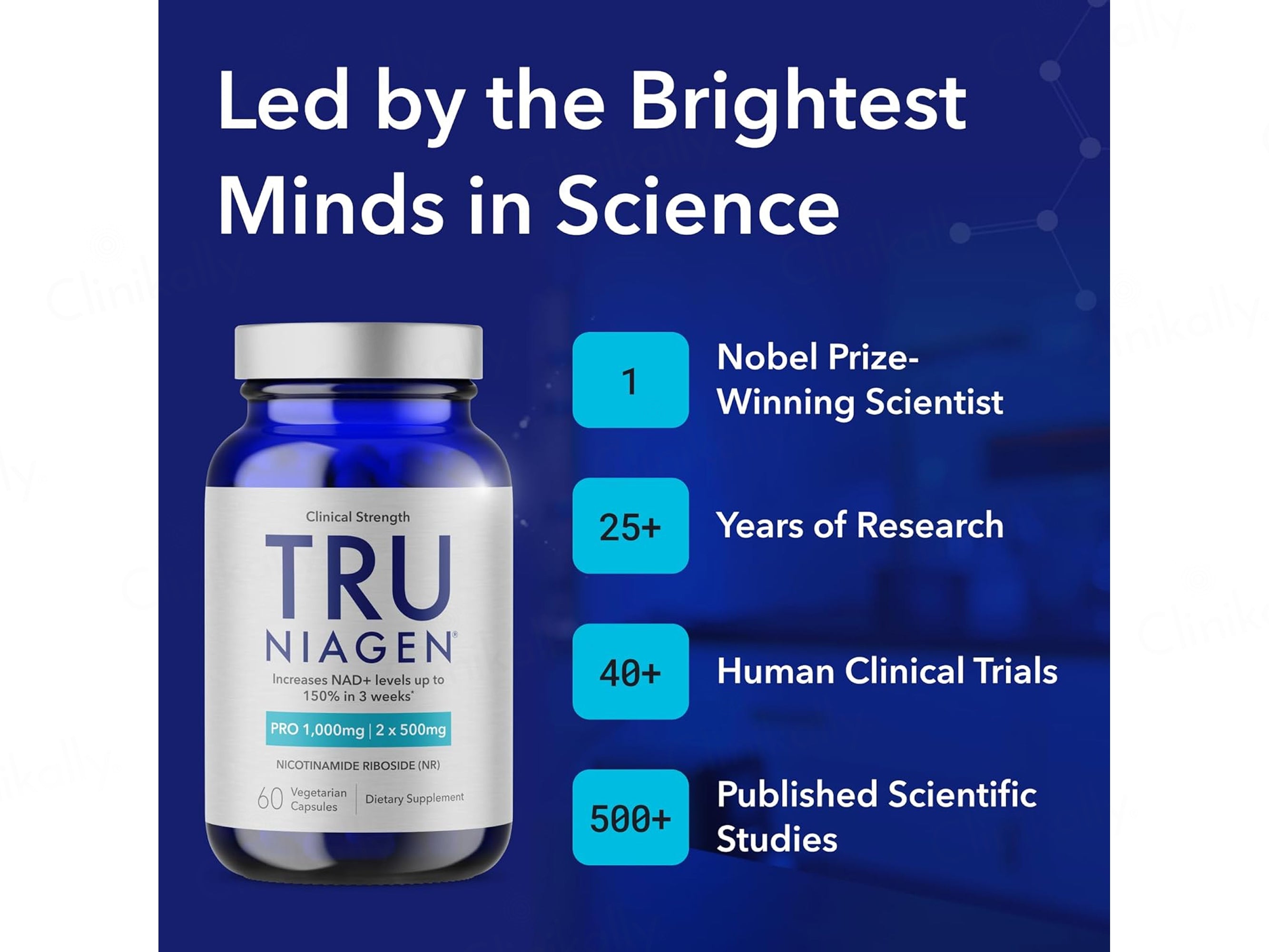 TRU Niagen Pro Nicotinamide Riboside 1000mg Dietary Supplement Veg Capsule