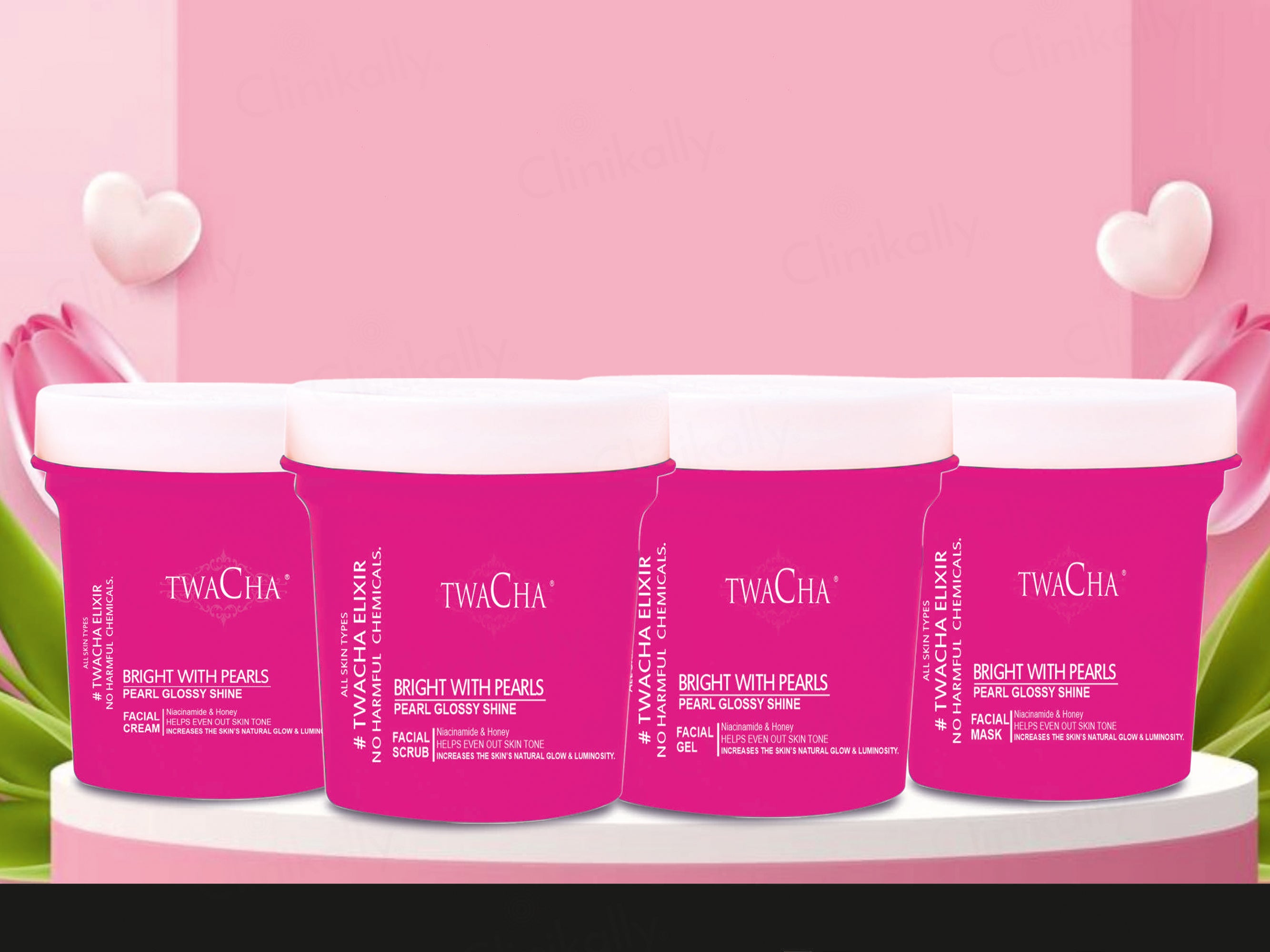 TWACHA Bright With Pearls Glossy Shine Facial Kit