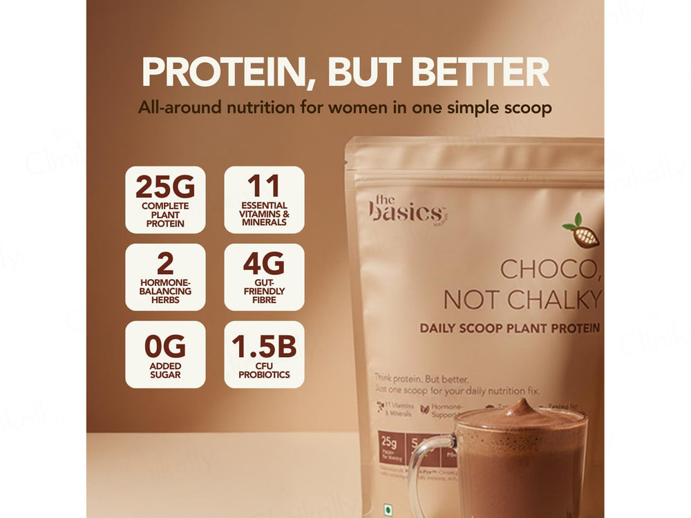 The Basics Woman Choco, Not Chalky Daily Scoop Plant Protein Powder