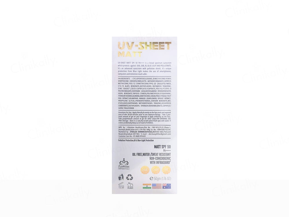 UV-Sheet Matt Sunscreen SPF 50 PA++++