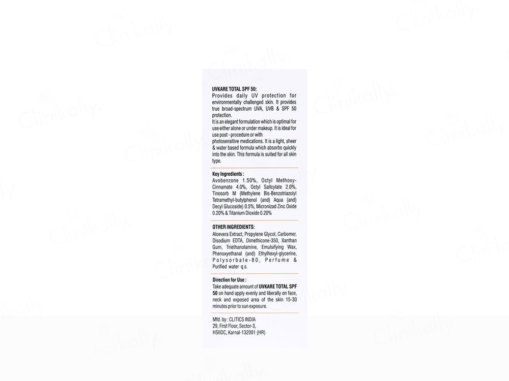 UVKare Total Nano Gel Sunscreen SPF 50 PA+++