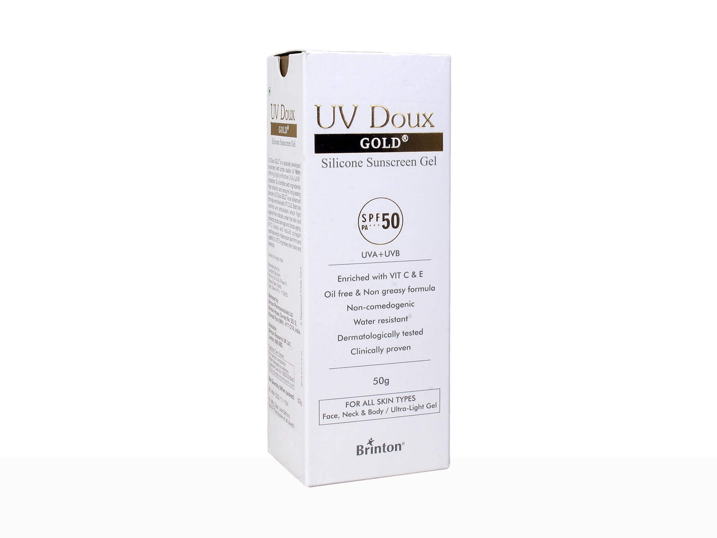 UV-Doux Gold silicone Sunscreen Gel SPF 50++- Clinikally