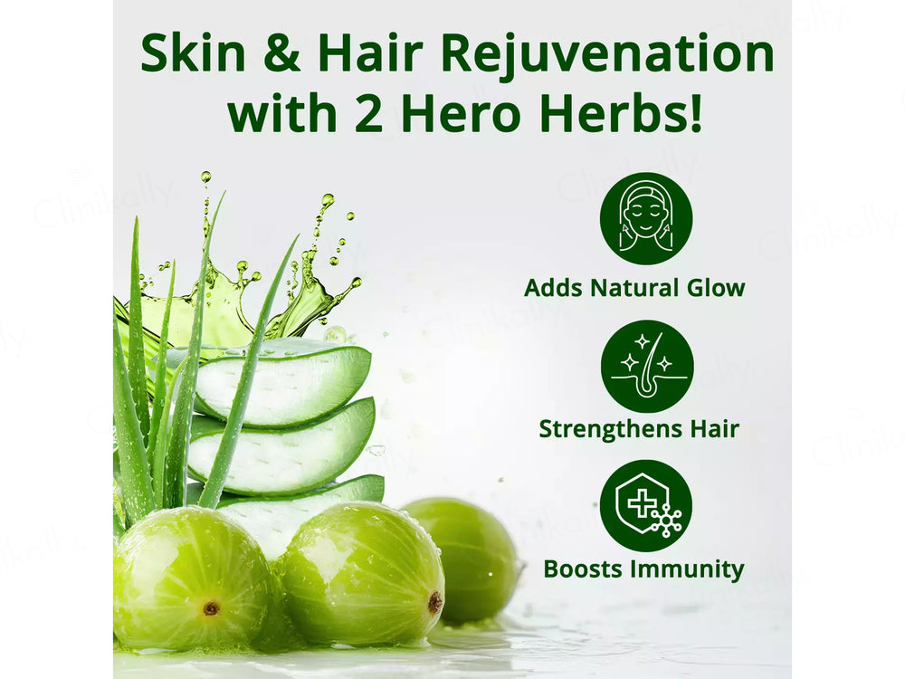 Vansaar 45+ Aloe Vera Amla Supplement Juice For Glowing Skin & Strong Hair