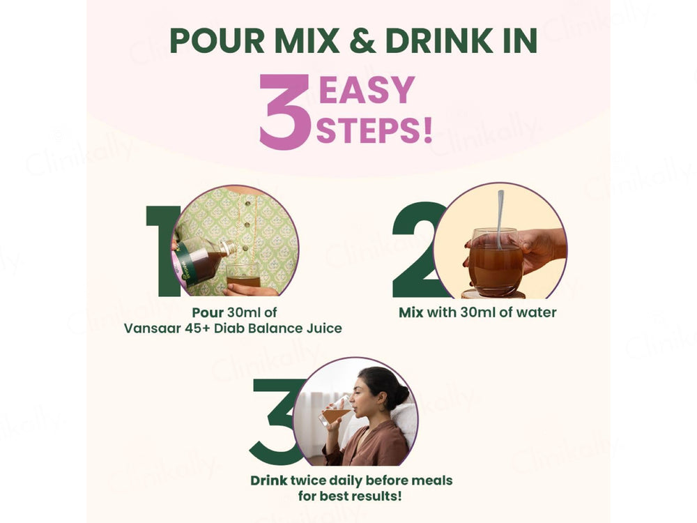 Vansaar 45+ Diabetic Care Diab Balance Supplement Juice