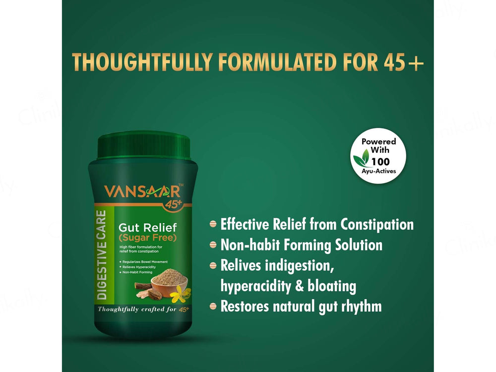 Vansaar 45+ Digestive Care Gut Relief Sugar-Free Powder