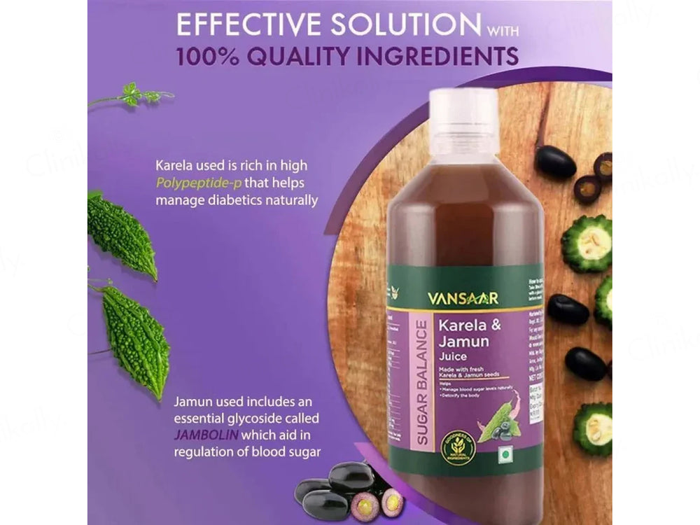 Vansaar 45+ Sugar Balance Karela Jamun Supplement Juice