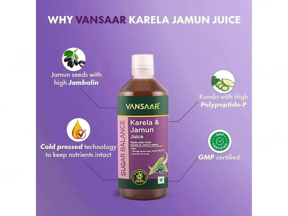 Vansaar 45+ Sugar Balance Karela Jamun Supplement Juice
