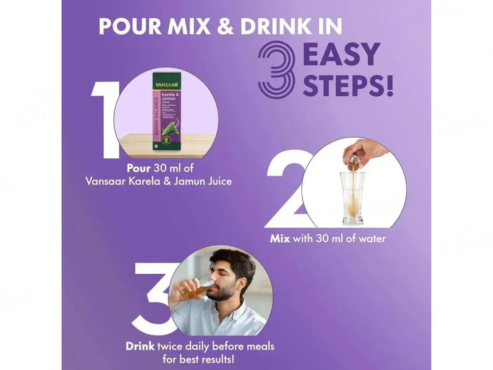 Vansaar 45+ Sugar Balance Karela Jamun Supplement Juice