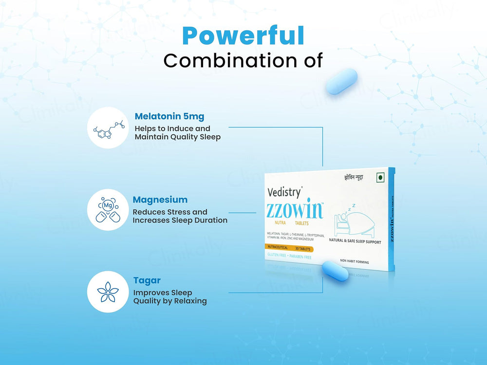Vedistry Zzowin Nutra Tablet For Natural & Safe Sleep