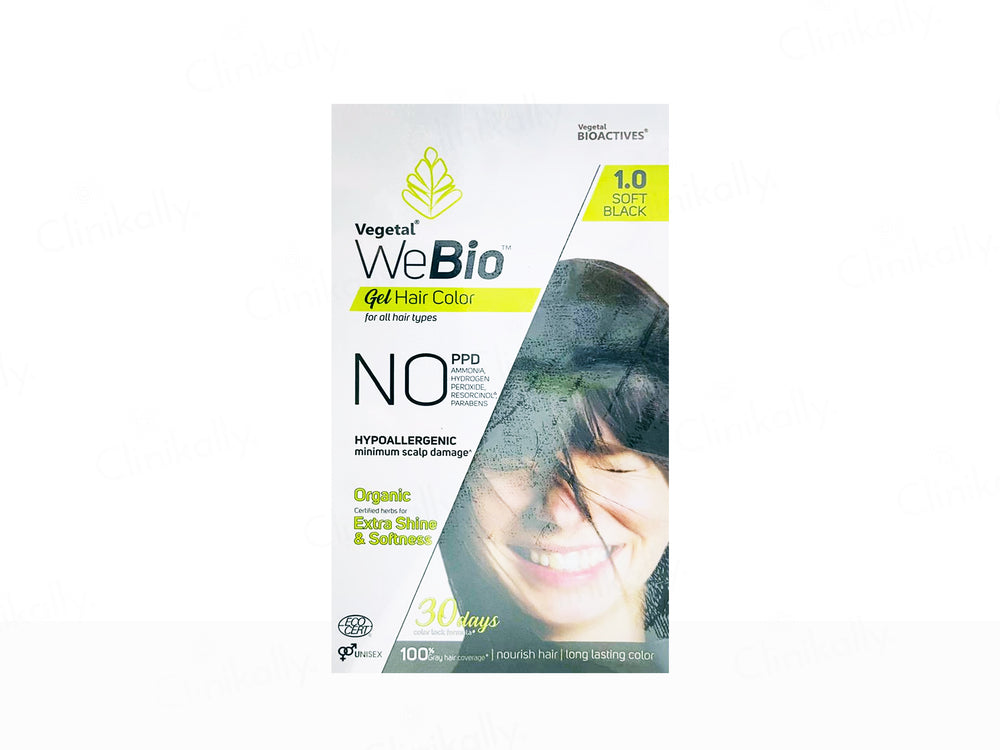 Vegetal WeBio Get Hair Colour For All Hair Types - 1.0 Soft Black