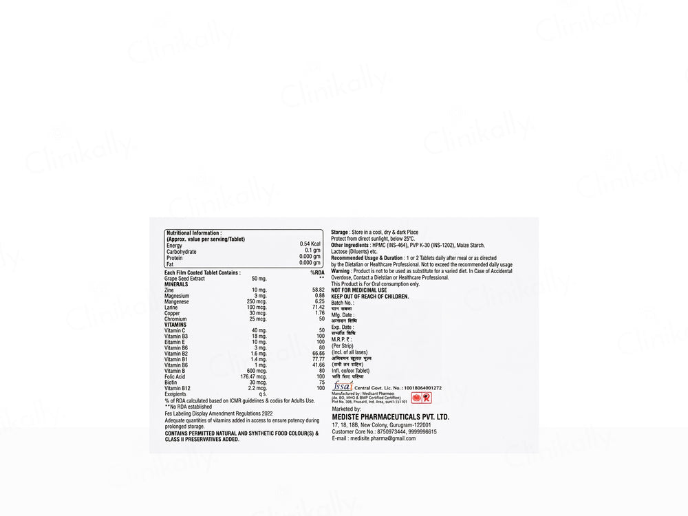 Vita 21 Nutraceutical Tablet