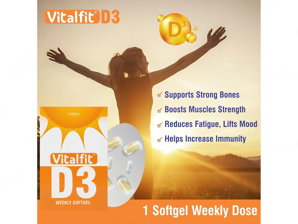 Vitalfit D3 60000 IU Weekly Softgel Capsule