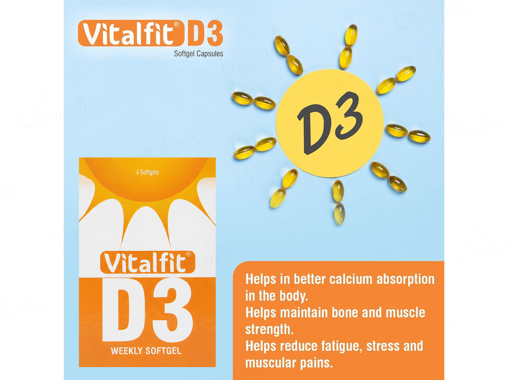Vitalfit D3 60000 IU Weekly Softgel Capsule