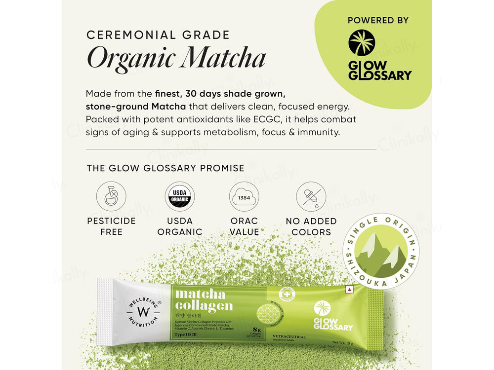 Wellbeing Nutrition Matcha Korean Marine Collagen Powder