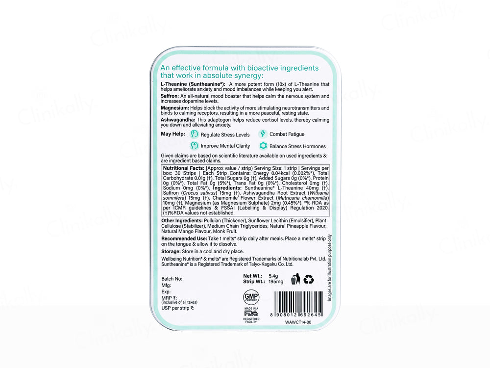 Wellbeing Nutrition Melts Into Calm & Relaxation Oral Strip