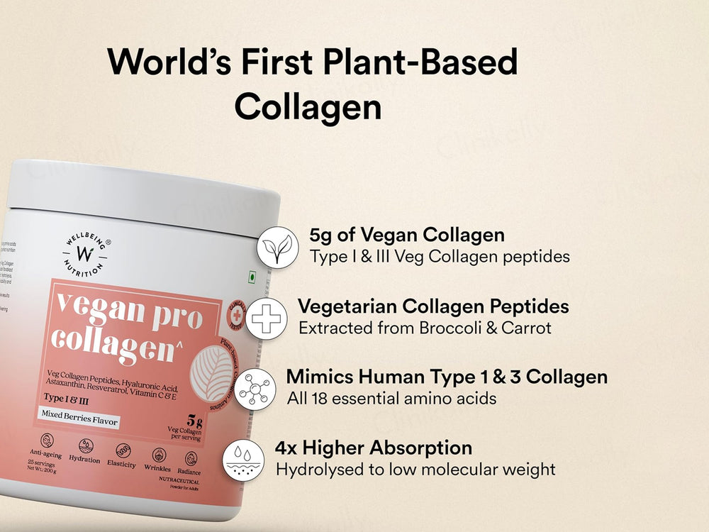 Wellbeing Nutrition Vegan Pro Collagen Powder - Mixed Berries Flavour