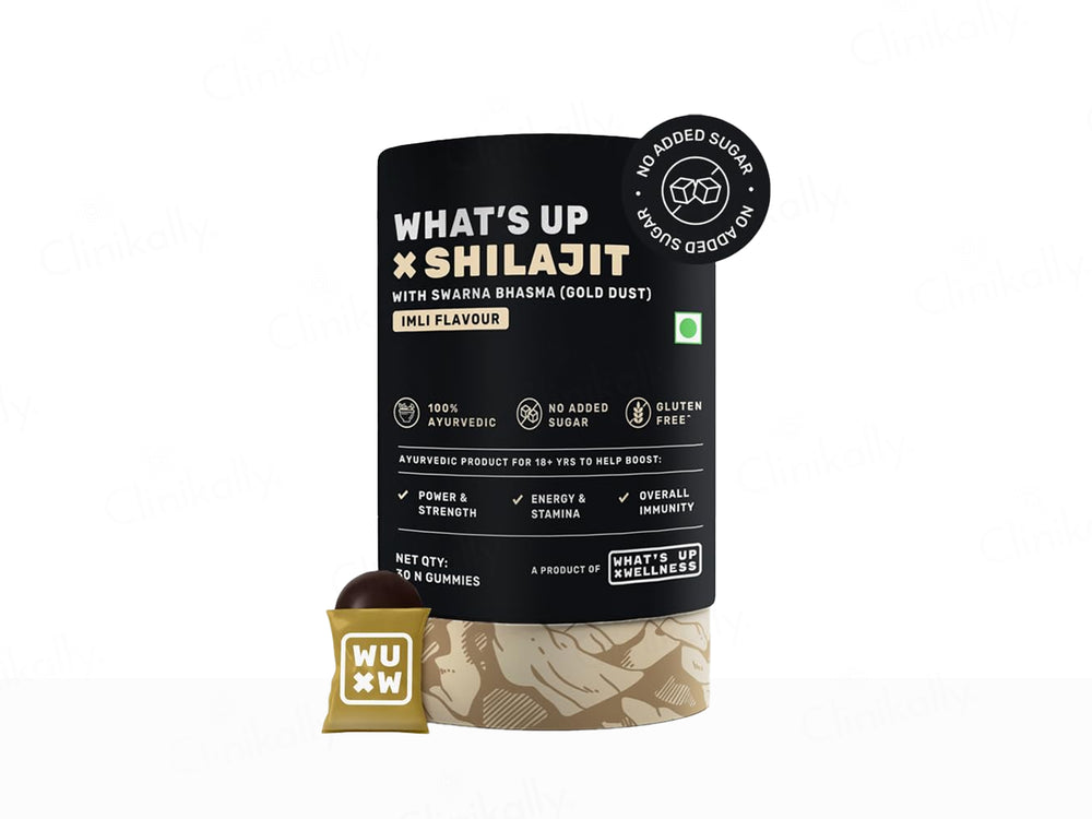 What's Up Wellness Shilajit Resin Nutraceutical Gummies With Gold Dust - Imli Flavour