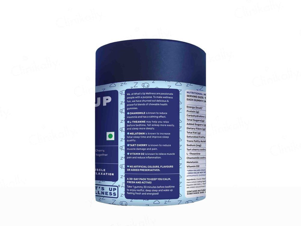 What's Up Wellness Sleep Nutraceutical Gummies - Kesar Mango Flavour