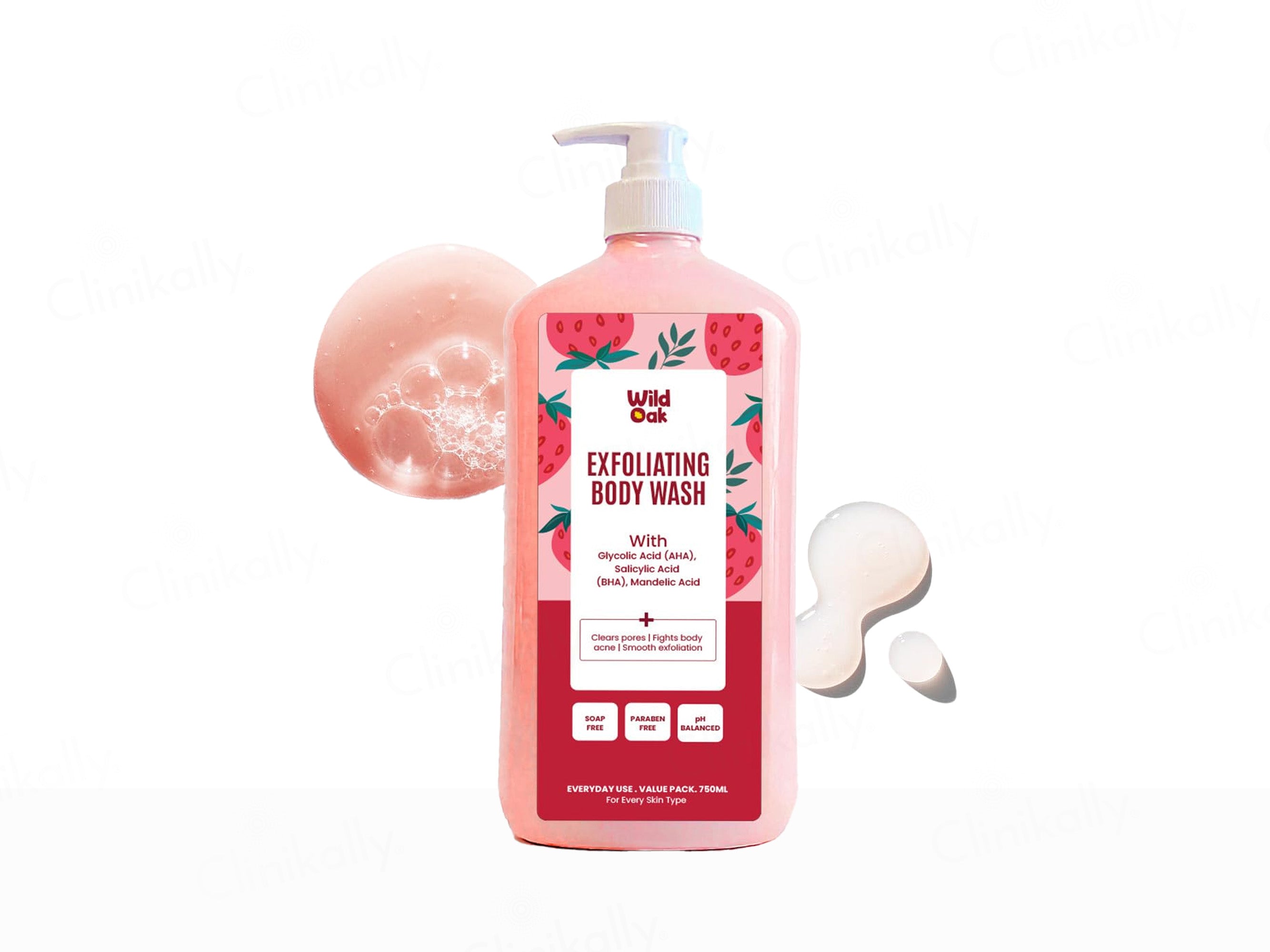 Wild Oak AHA BHA Exfoliating Body Wash