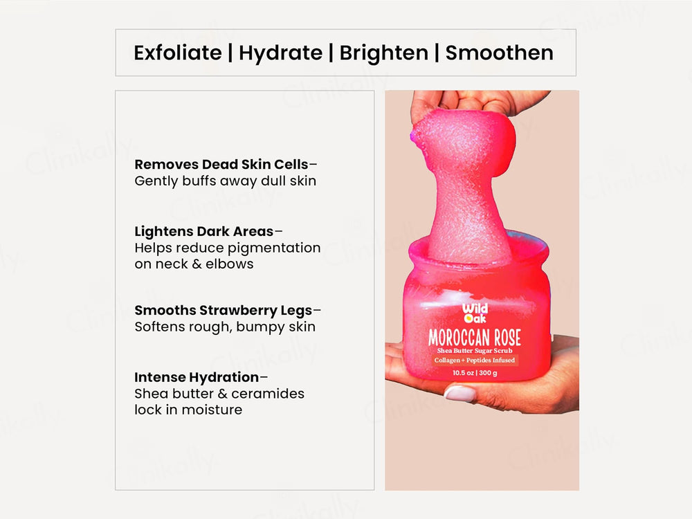 Wild Oak Moroccan Rose Shea Butter Sugar Body Scrub