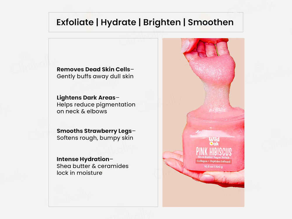 Wild Oak Pink Hibiscus Shea Butter Sugar Body Scrub