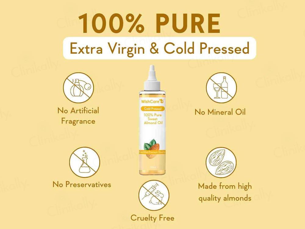 WishCare Cold Pressed 100% Pure Sweet Almond Oil