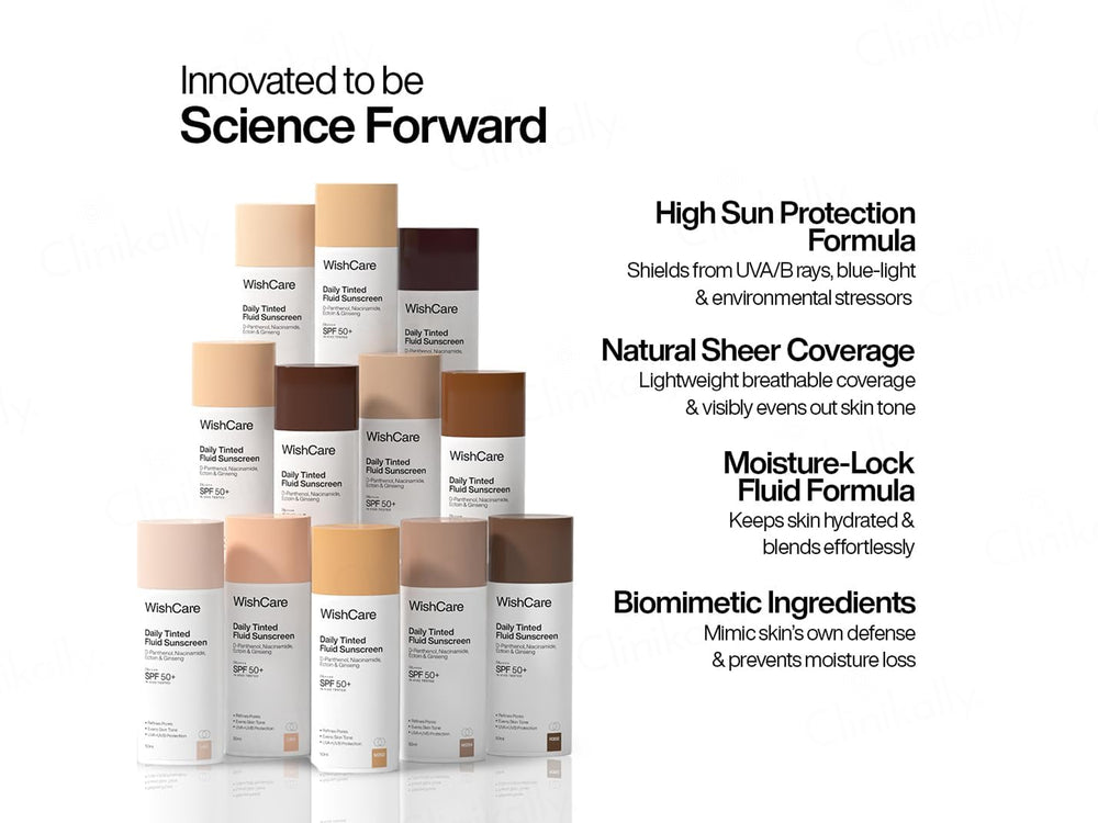 Wishcare Daily Tinted Fluid Sunscreen SPF 50+ PA++++