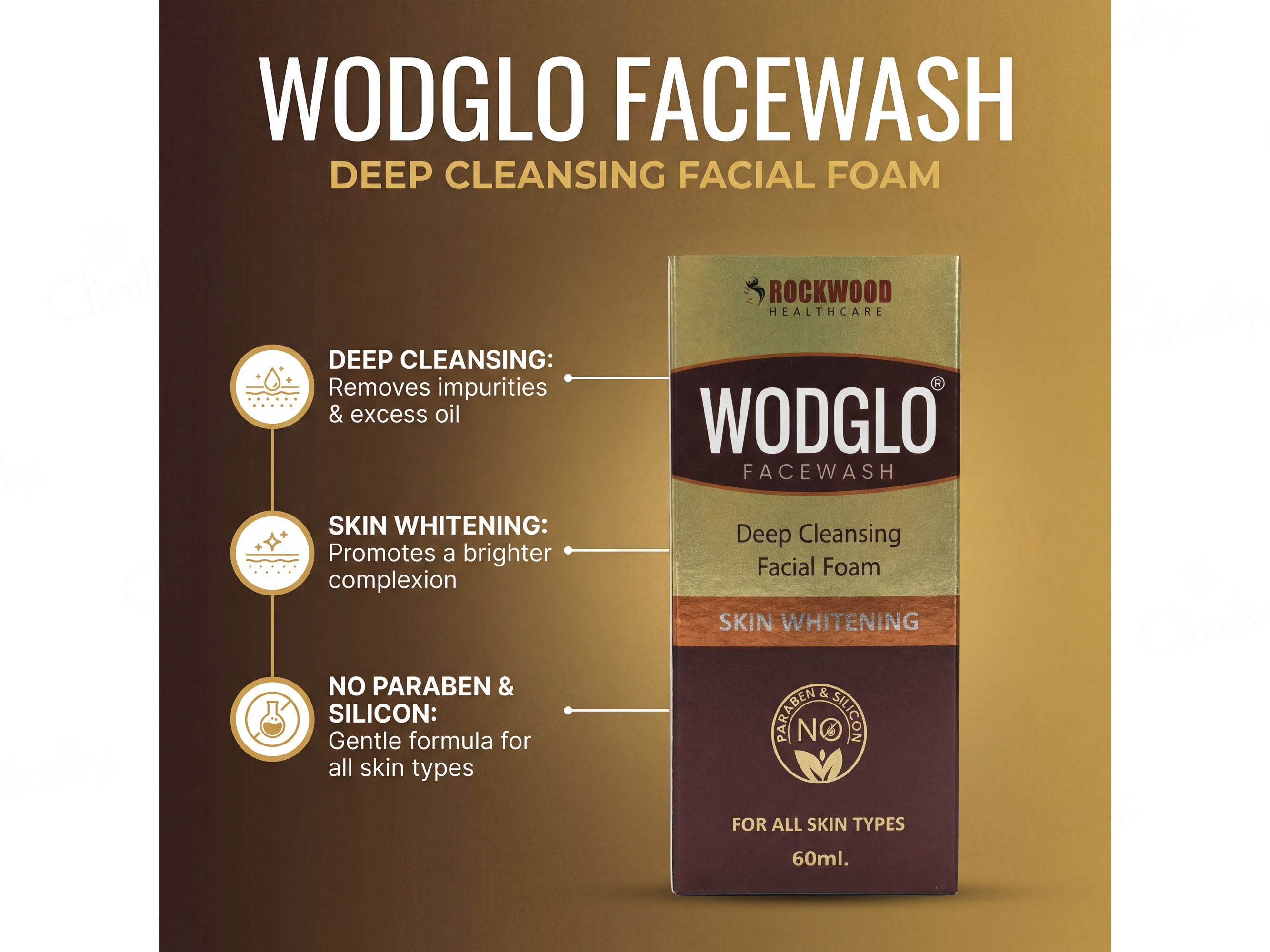 Wodglo Skin Whitening Deep Cleansing Foaming Face Wash