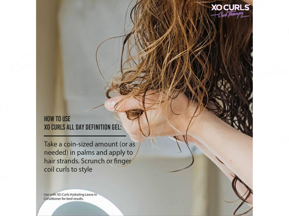 Xo Curls All Day Definition Hair Gel With Flax Seed, Argan & Avocado Oil